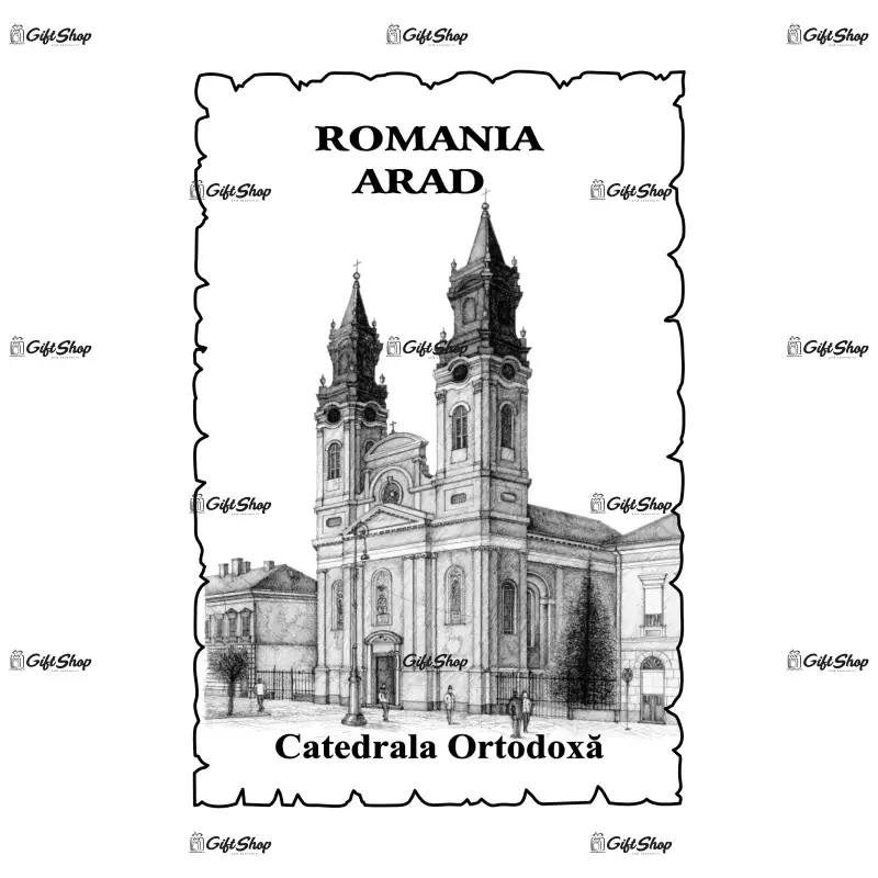 Arad, romania, catedrala ortodoxa veche, magnet frigider mgs009